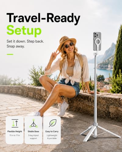 Image of UBeesize 71 inch Phone Tripod Stand & Magnetic Selfie Stick Tripod for iPhone