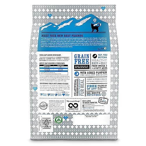 I and love and you Naked Essentials Dry Cat Food - Chicken + Pumpkin for Digestive Support - Grain Free, Real Meat, Prebiotics + Probiotics, 3.4lb Bag