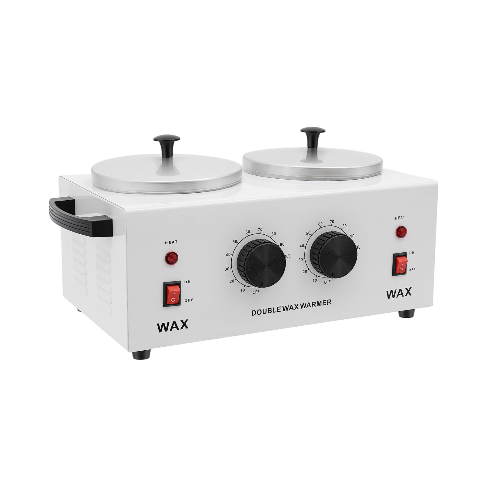 Podwójny podgrzewacz wosku 200 W, do usuwania włosów, podgrzewacz wosku, 2 doniczki, 400 ml x 2, profesjonalny podgrzewacz wosku 0-100°C, regulacja temperatury do domu, salonu fryzjerskiego