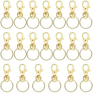 TRIXES 20 x Small Lobster Detachable Swivel Clasps for Key Split Ring Keychain