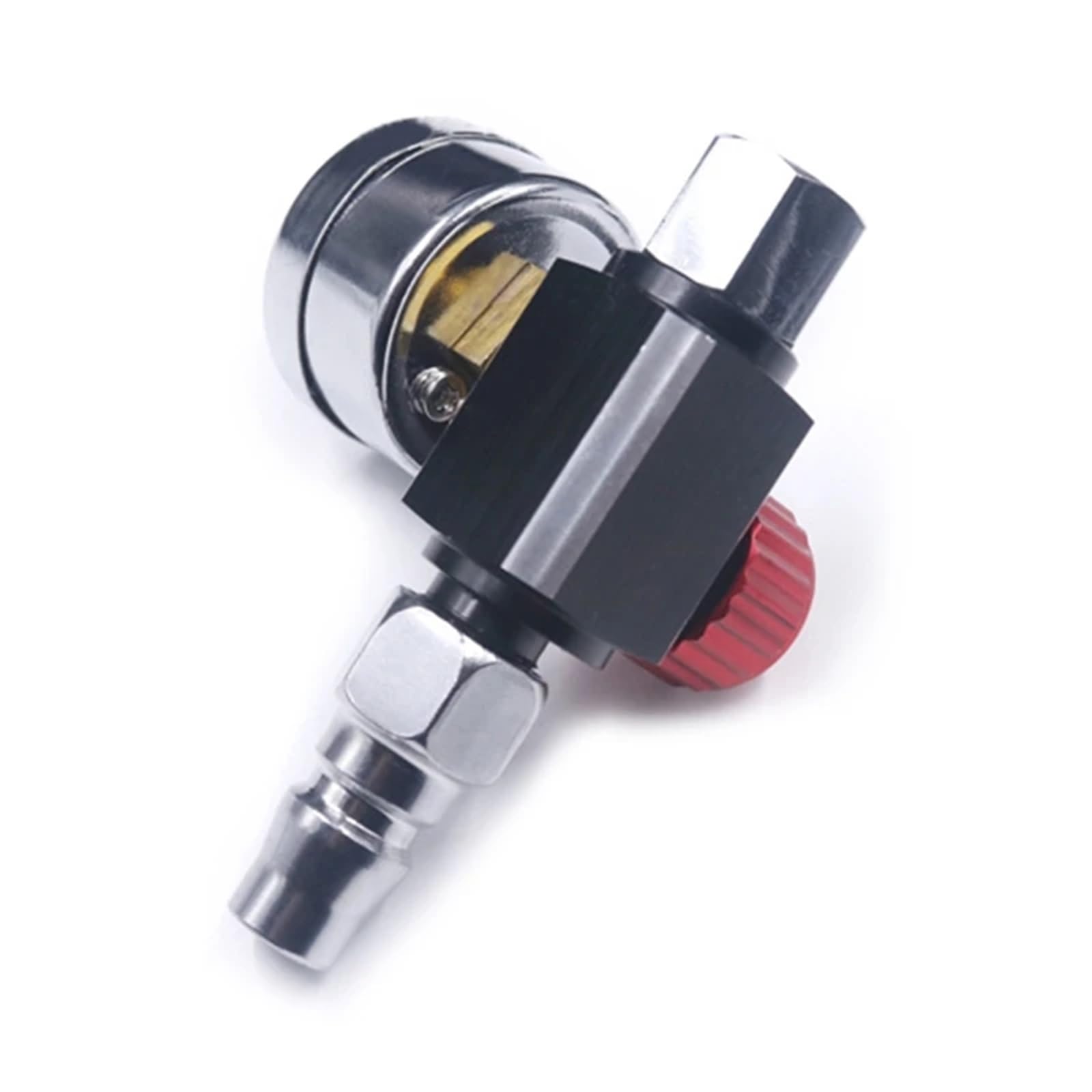 Manomètre, 1/4” Pistolet à Peinture-Régulateur de Pression d'air Manomètre 0 à 140 PSI Adaptateur Accessoires d'Outils Pneumatiques(Couleur:Rouge)(Couleur:Rouge)