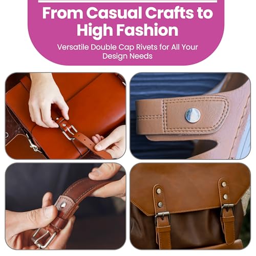 Rivets double capuchon pour maroquinerie avec presse manuelle sans effort - 8