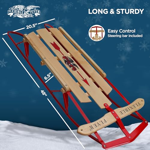 Flexible Flyer 48 Inch Metal Runner Jet Snow Sled