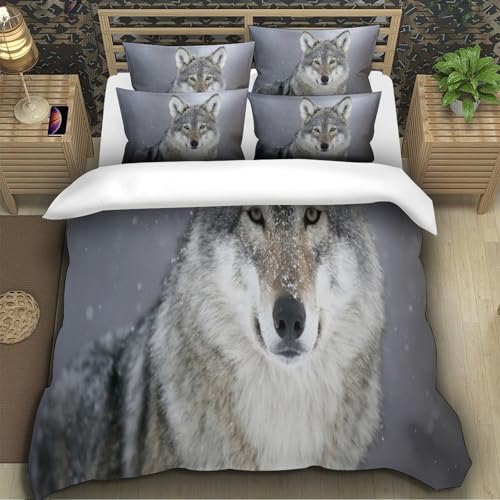 Housse de couette loup parure de lit résistante et douce - 5