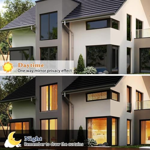 Image of WALLMATE Black Heat Control Window Film Sun Blocking UV Protection One-Way Privacy Window Film for Office Living Room (Inches 20 x 100)