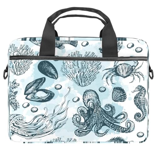 Sacoche ordinateur 13 à 14.5 pouces animaux marins housse étui PC portable