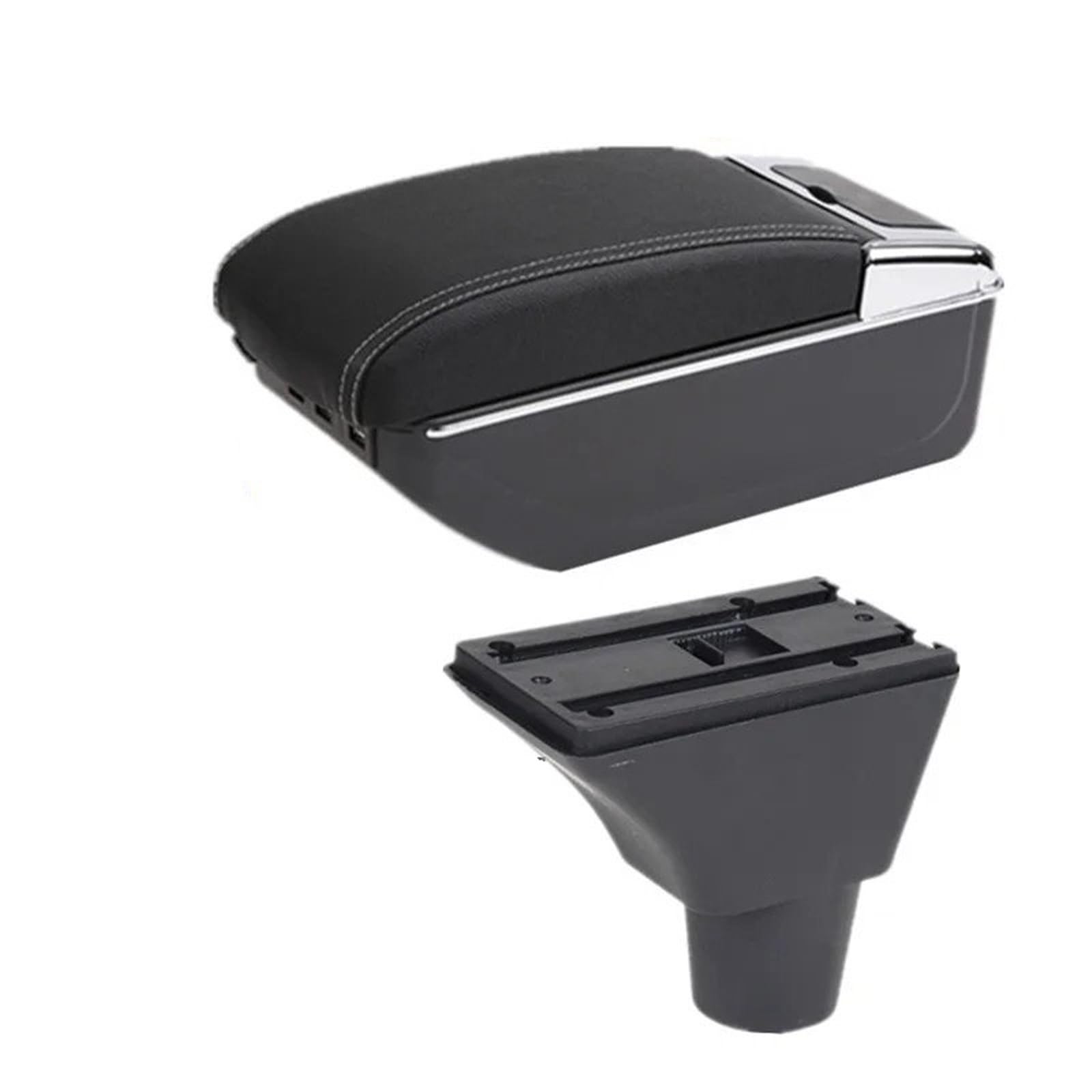 Hguvsjd Armrest Box For Sandero For Stepway For Logan 2 Armrest Storage Box Retrofit Accessories Car Armrests(C white line 7USB)