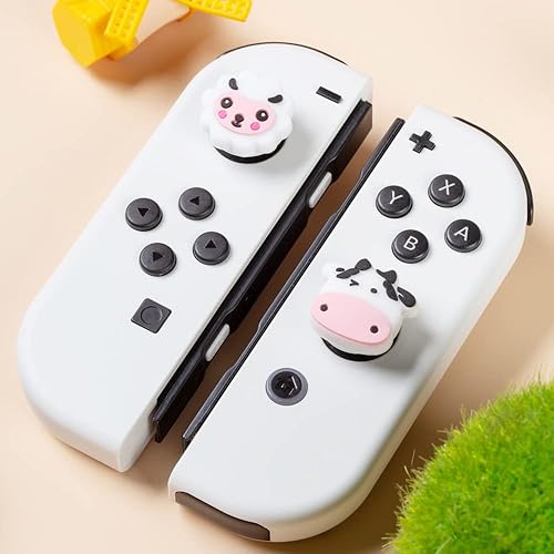 Miniatura 6 de PERFECTSIGHT Lindas tapas de agarre para el pulgar de oveja y vaca, para Nintendo Switch, Switch OLED, Switch Lite, cubiertas de agarre para el