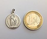 I G J Medal św. Franciszka z Asyżu z wilkiem ze srebra wysokiej próby 925 - patron Europy, Srebro, Bez kamieni szlachetnych