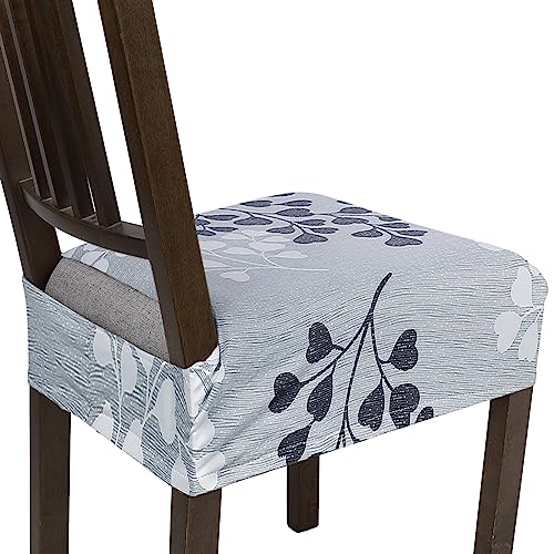 Nibesser Dining Chair Seat Covers Set Of 4,Stretch Soft Removable Washable Chairs Covers For Dining Room, Seat Cushion Slipcovers Protector For Kitchen Armless Chairs (No Rear,Grey Flower) #TOP26