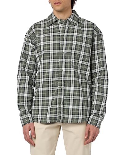 JACK & JONES Jcocollective Zac Check-Camiseta de Manga Corta Camisa Larga, Verde ágave, S para Hombre