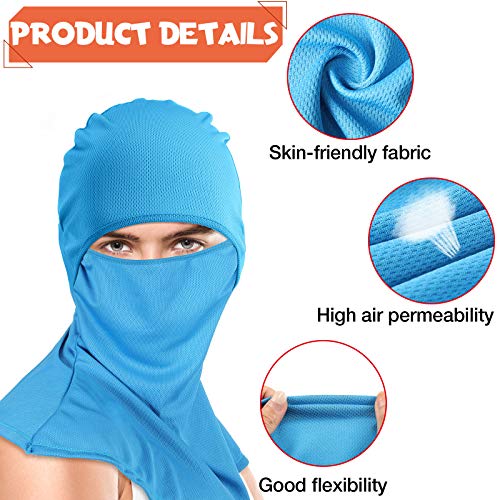 6 Pieces Balaclava Face Mask Cover Breathable Long Neck Covers For Men Women Outdoor Sports Uv Sun Protection (White, Black, Gray, Sky Blue, Blue, Navy Blue) #TOP2