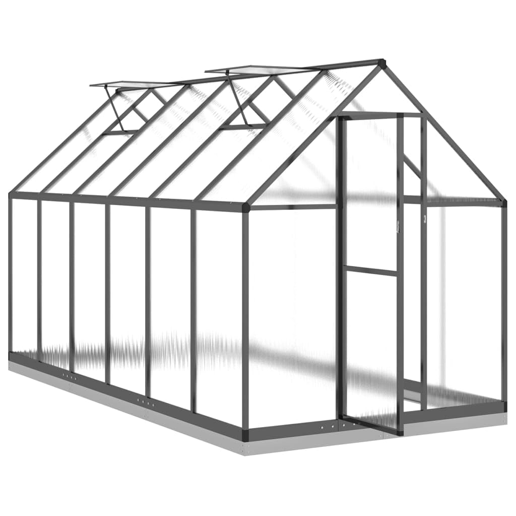Homgoday Serra da Giardino, Telaio Serra con Base Antracite 334x169x202 cm in Alluminio, Arredo Serra Orto Serra da Balcone Serra per Orto Serra per Piante