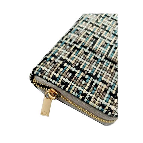 Carteira Feminina Longa Celular Doc Cartão Tecido Zíper Ys39079 (Marrom)