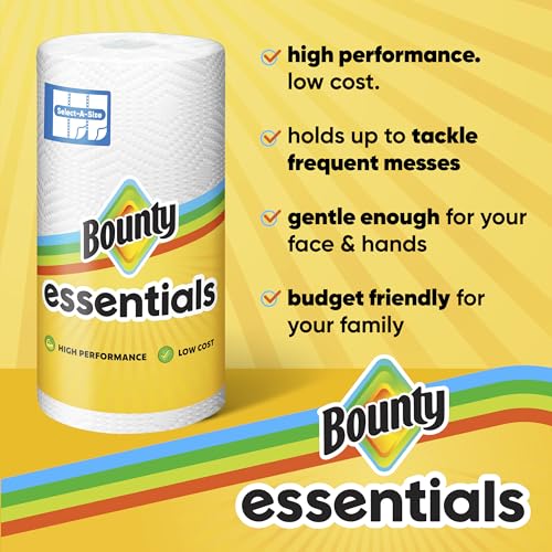 Bounty Essentials Select-A-Size Paper Towels, 6 Double Rolls, White, 108 Sheets Per Roll - image 2