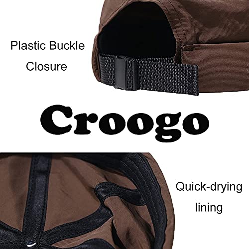 Croogo Adjustable Docker Hat Beanie Thin Nylon Brimless Hats Retro No Visor Cap Cooling Landlord Hat For Men Women,Gray-Ct81 #TOP4