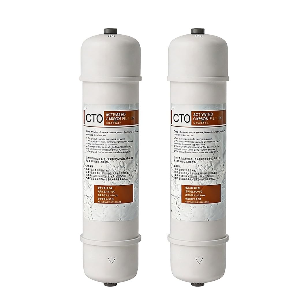 2 Szt. Filtrów Zagęszczony Węglowych CTO 10,7x2,4", Szybkozłączka 1/4",odpowiednich Do Systemów Oczyszczania Wody Metodą Odwróconej Osmozy I Systemów Podzlewowych