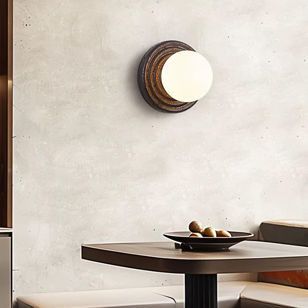 Apliques de Pared Modernos Interior Redondos con Orificios de Mármol Negros con Pantalla de Cristal Blanco Ideales para Dormitorio Sala de Estar Pasillo Cafetería U Hotel Casquillo G9