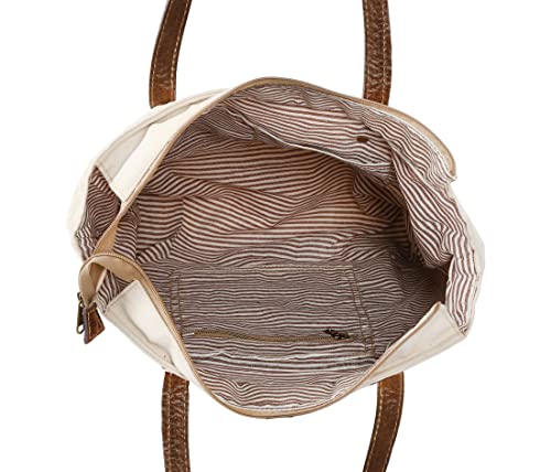 Bolso de lona grande tipo tote para mujer miniatura 2