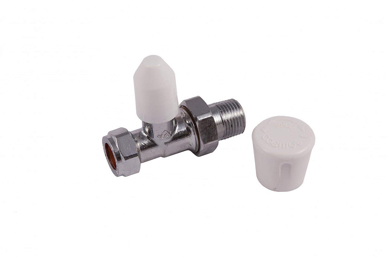 COMAP 03015 15mm Chrome Straight Radiator Valve - Plumbing Fitting