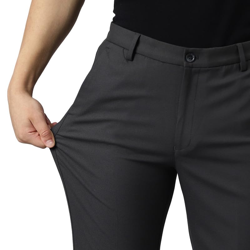 Image of SUBTRACT Slim-Fit Stretchable Lycra Formal Pants for Men with Flexible Waistband | Stylish Men's Wear Trousers for Office or Party |Dress Trouser Pant