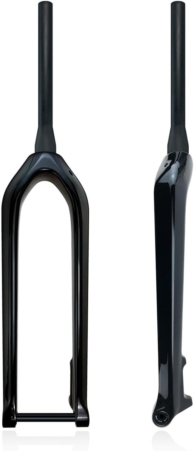 27.5/29'' Mountain Bike Rigid Fork 1-1/2'' Tapered Tube Carbon Fiber Rigid Fork Thru Axle 15x110mm Boost Front Forks Disc Brake 615g