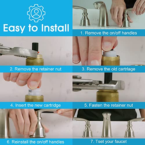 2 Pcs Replacement Parts Compatible With Pfister 910-0310, Hot Kitchen Faucet Cartridge Replacement Shower Cartridge Compatible With Pfister #TOP4