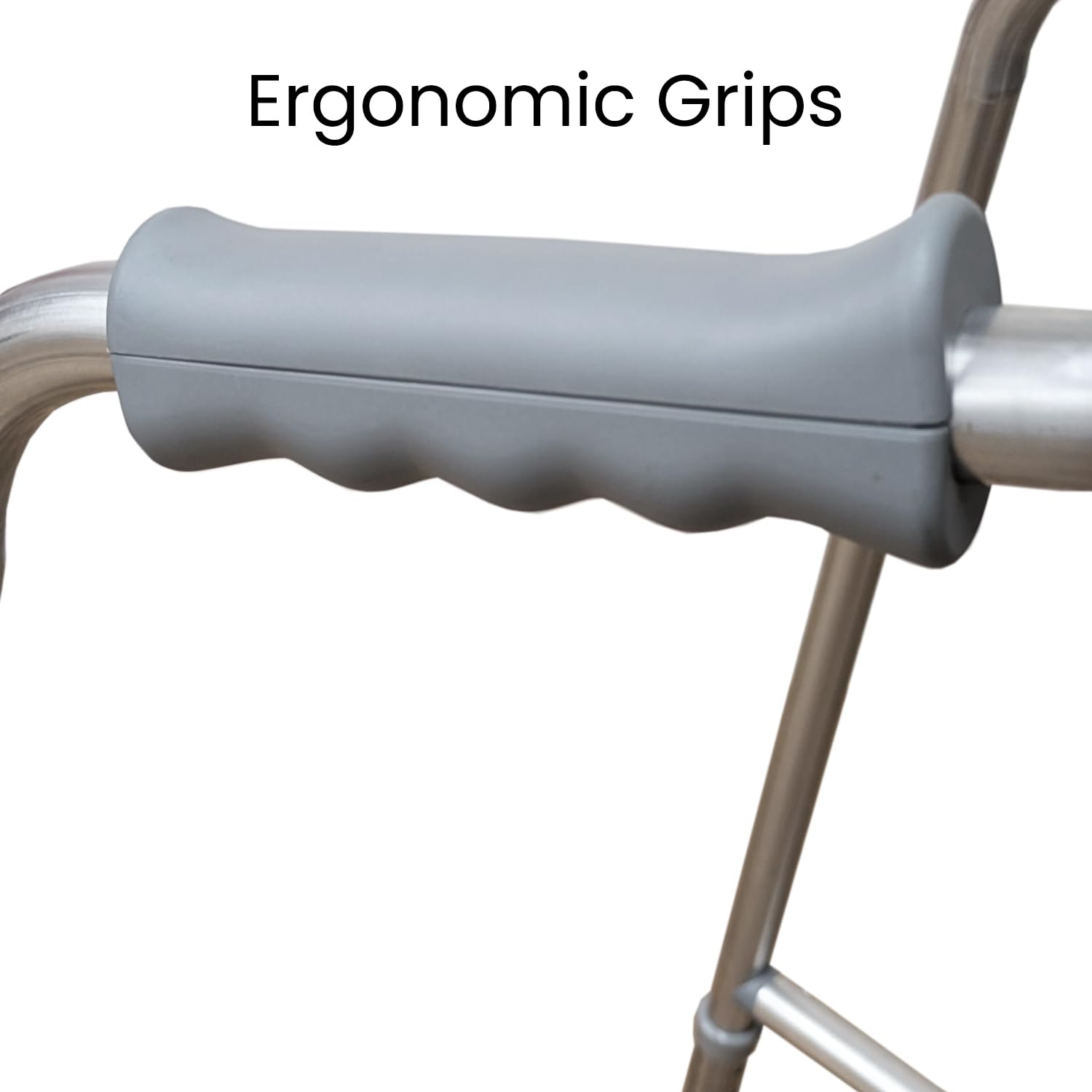 Ultra wąska rama do chodzenia z kółkami, smukła konstrukcja, szerokość 520 mm, mała, lekkie aluminium, antypoślizgowe gumowe okucia, ergonomiczne uchwyty, pomoc w chodzeniu rehabilitacyjnym