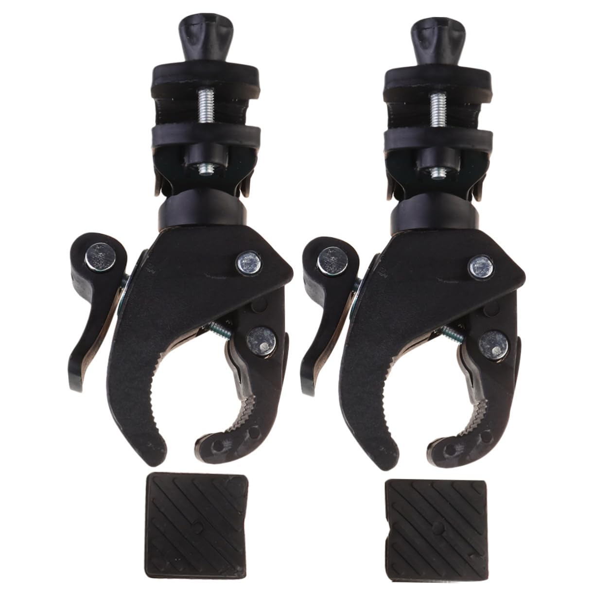 BESPORTBLE 2pcs Bike Headlight Bracket Rotatable Flashlight Holder for Handlebar Lightweight Plastic Lamp Rack for Outdoor Cycling Compatible Road Bikes Black