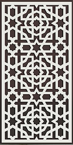 ANDALUCIART | Celosía Decorativa PVC 120 x 60 cm - 5 mm + Marco | Celosía Árabe | Separador de Ambientes, Cuadro Mandala, Panel Decorativo, Cabecero para Cama, Biombo, Revestimiento Fachada