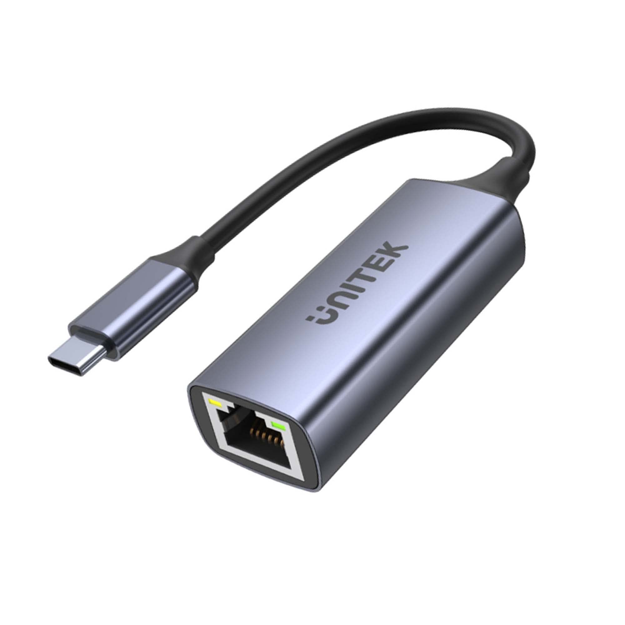 Adaptateur USB-C vers Gigabit Ethernet avec 100 W Power Delivery/SuperSpeed USB 3.1 Gen 1 / Taille compacte/Chipset RTL8153 / Boîtier en Alliage d'aluminium/Couleur : Gris sidéral