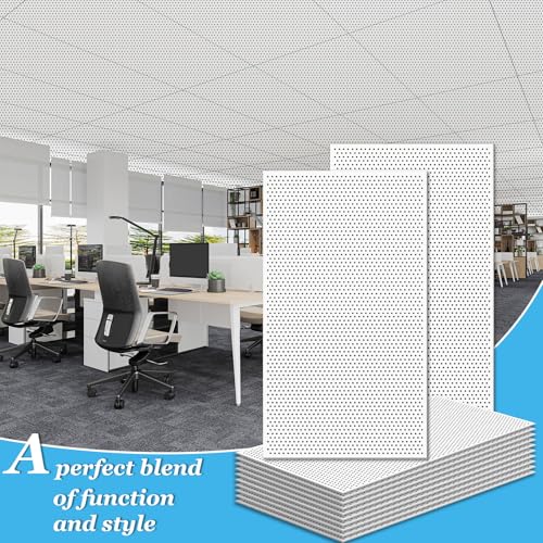 Image of Art3d Acoustic Drop Ceiling Tiles 24x48 10-Pack, Soundproof Panels 2x4ft for Wall Coverings, White