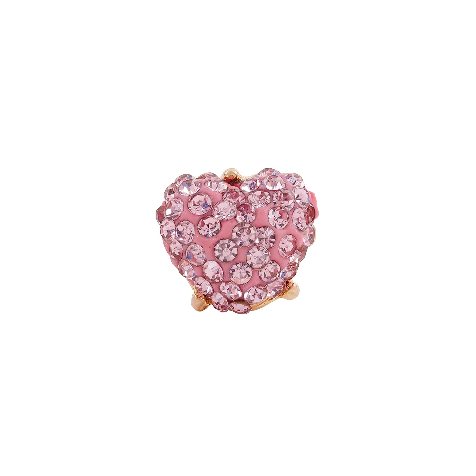 Womens Crystal Heart Pink Pin Watch Charm