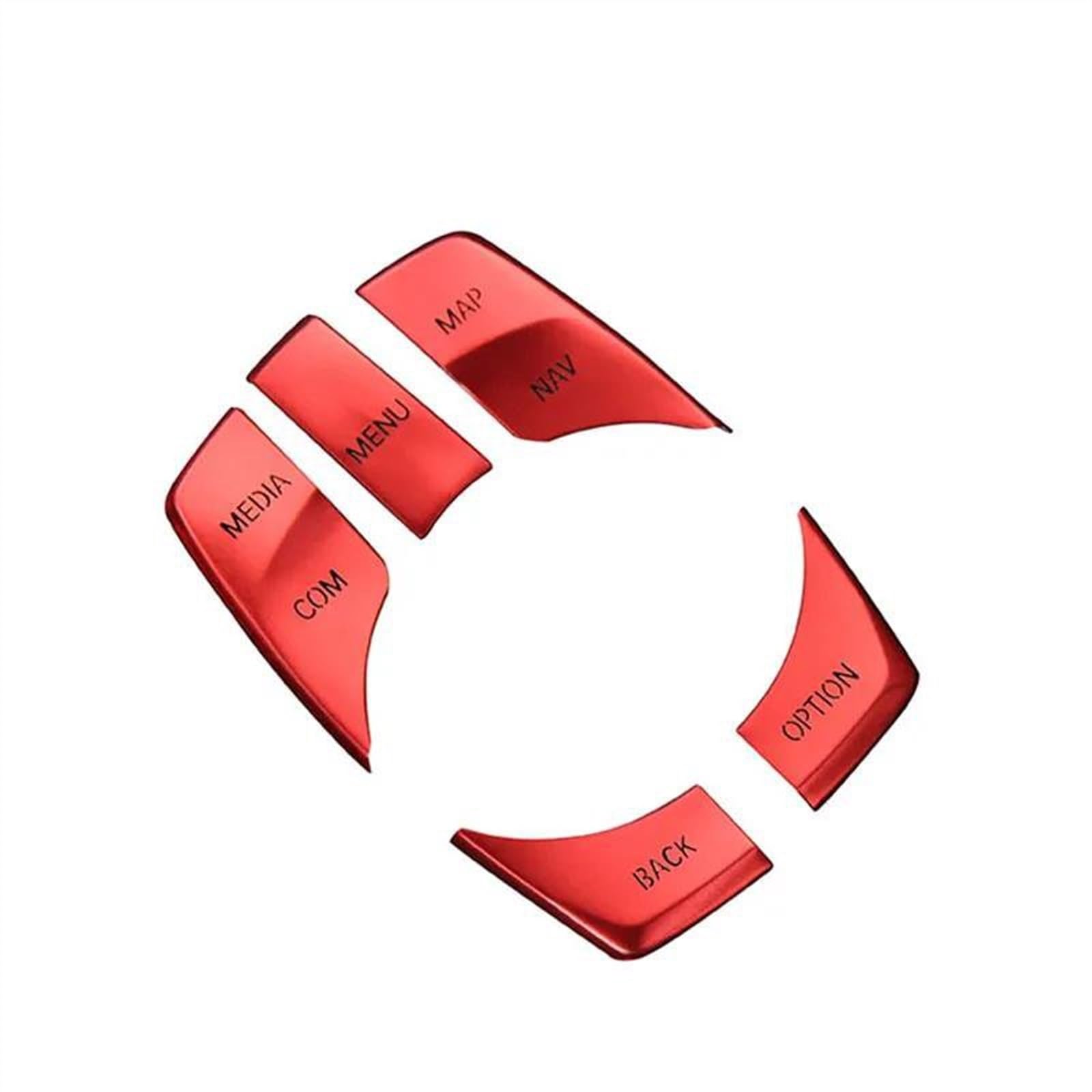 Qibbei Rosso Car Styling Interior Multimedia Knob Menu Button Switch Cover Sticker For X1 F48 X2 F39 2020 2021 2022 Stickers(Rosso)
