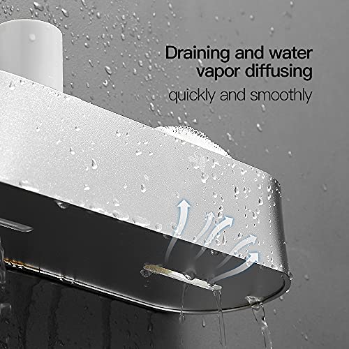FINECHI Shower Caddy Shower Shelf for Bathroom Hanging Shower Caddy Rustproof No Drilling Adhesive Wall Mounted Bathroom Storage Shower Organizer Shampoo Holder (Brushed Nickel) by FINECHI - Image 4