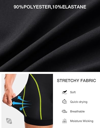 Bikewa Roupa íntima masculina de ciclismo com aderência antiderrapante 4D acolchoada para ciclismo (