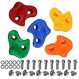 Guanici Kinderklettersteine Kinder Klettergriffe Baum klettergriffe Klettersteine inklusive Schrauben und Einschlagmuttern zum Klettern auf Rahmen Kletterhilfen für Kinderkletterer Spielzeug 5 Stück