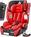 KIDIZ® Autokindersitz mit Isofix i-Size R129 100-150cm bis 12 Jahre, Kinderautositz Gruppe 1/2/3, mitwachsender Kindersitz, 5-Punkt-Gurt & höhenverstellbare Kopfstütze, Sitzerhöhung Auto, Rot