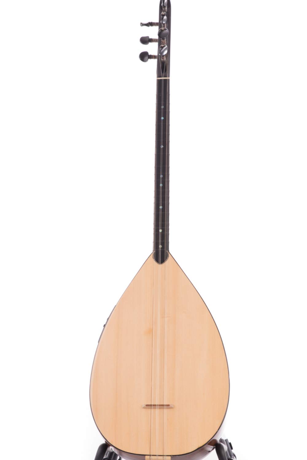 Turkish Short neck Saz Baglama Walnut with Electric Pickup Presys 301 with Soft Case, Picks & Extra Set of Strings - Image 3