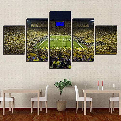 Tableau stade 5 pièces déco murale salon et bureau grand format - 4