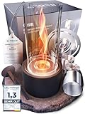 Firell Feuerschale Fire Pit - Tischfeuer Outdoor & Indoor aus massivem Beton – Extra Lange Brenndauer – Dekoratives...