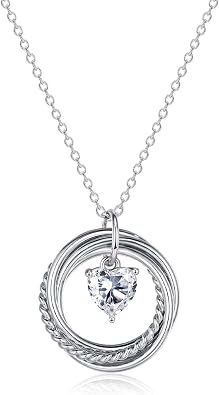 EFVISD 21st 30th 40th 50th 60th 70th 80th 90th 100th Birthday Gifts for Women, Silver Necklace Jewelry for Mom Daughter Nana Friend Sister Wife