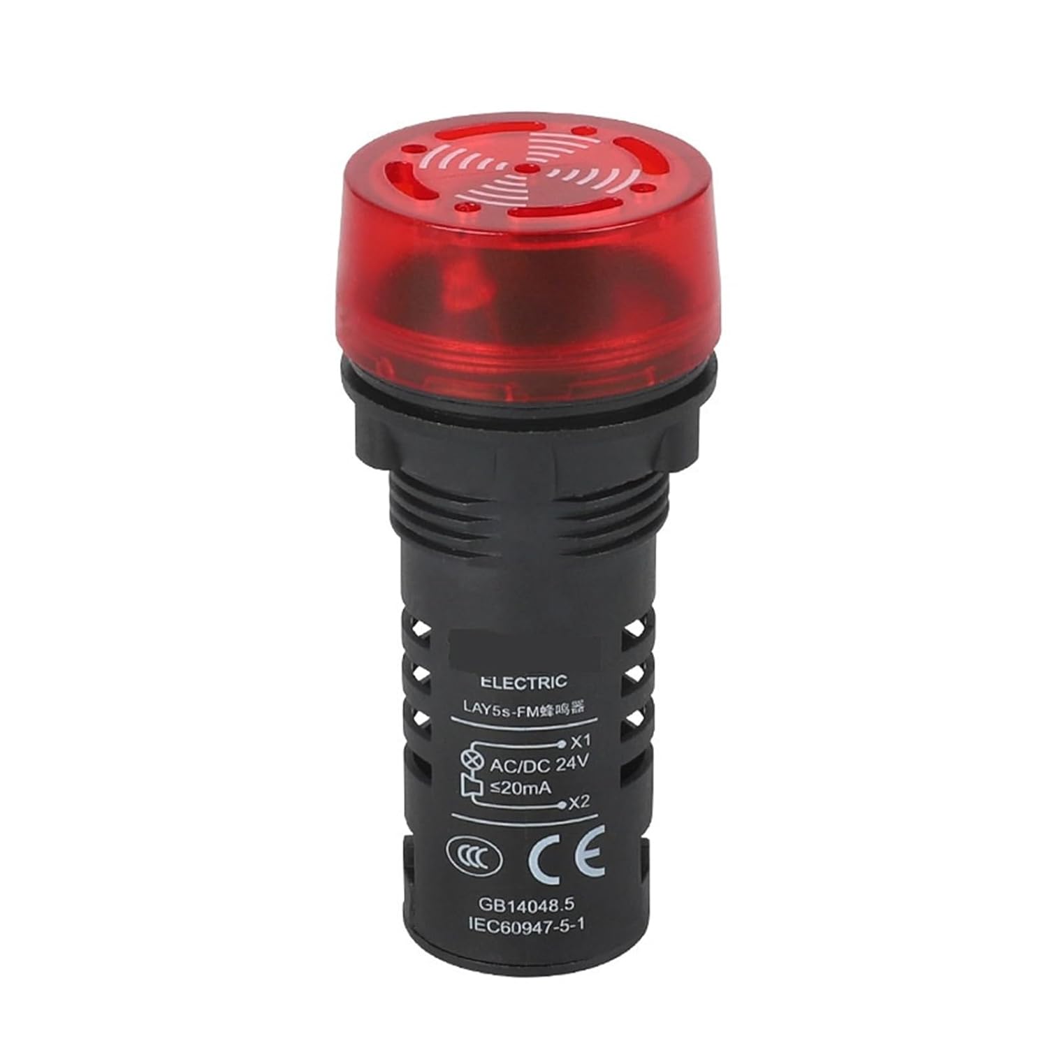 Buzzer LAY5s-FM red Alarm Intermittent Flashing 220V Sound and Light Warning Light 24V(LAY5s-FMDC24Vyellow)