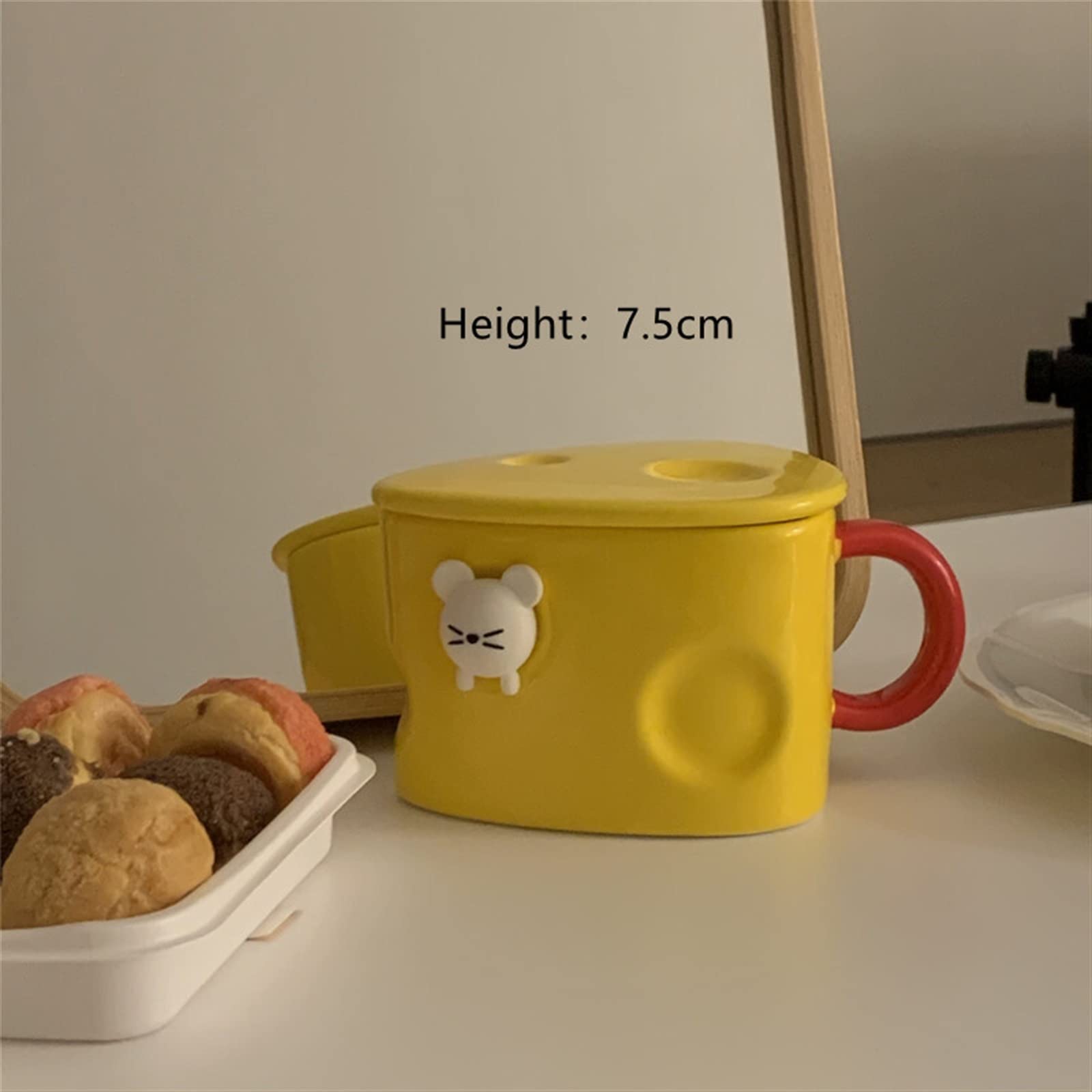 Duży kubek kawy ser żółte kubki ceramiczne śniadanie herbata kawa z mlekiem kubek z pokrywką kuchnia porcelana śmieszne prezenty dla par kubek