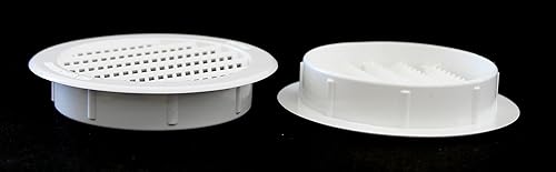 Vista 31 de Cubierta redonda de rejilla de plástico de 3 pulgadas para rejilla de ventilación de reptiles (16, gris)