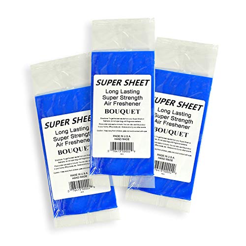Image of Jenray Super Sheet Small (7.5 inchx3.75 inch) Under Seat Car Air Freshener, 3-Pack (Bouquet)