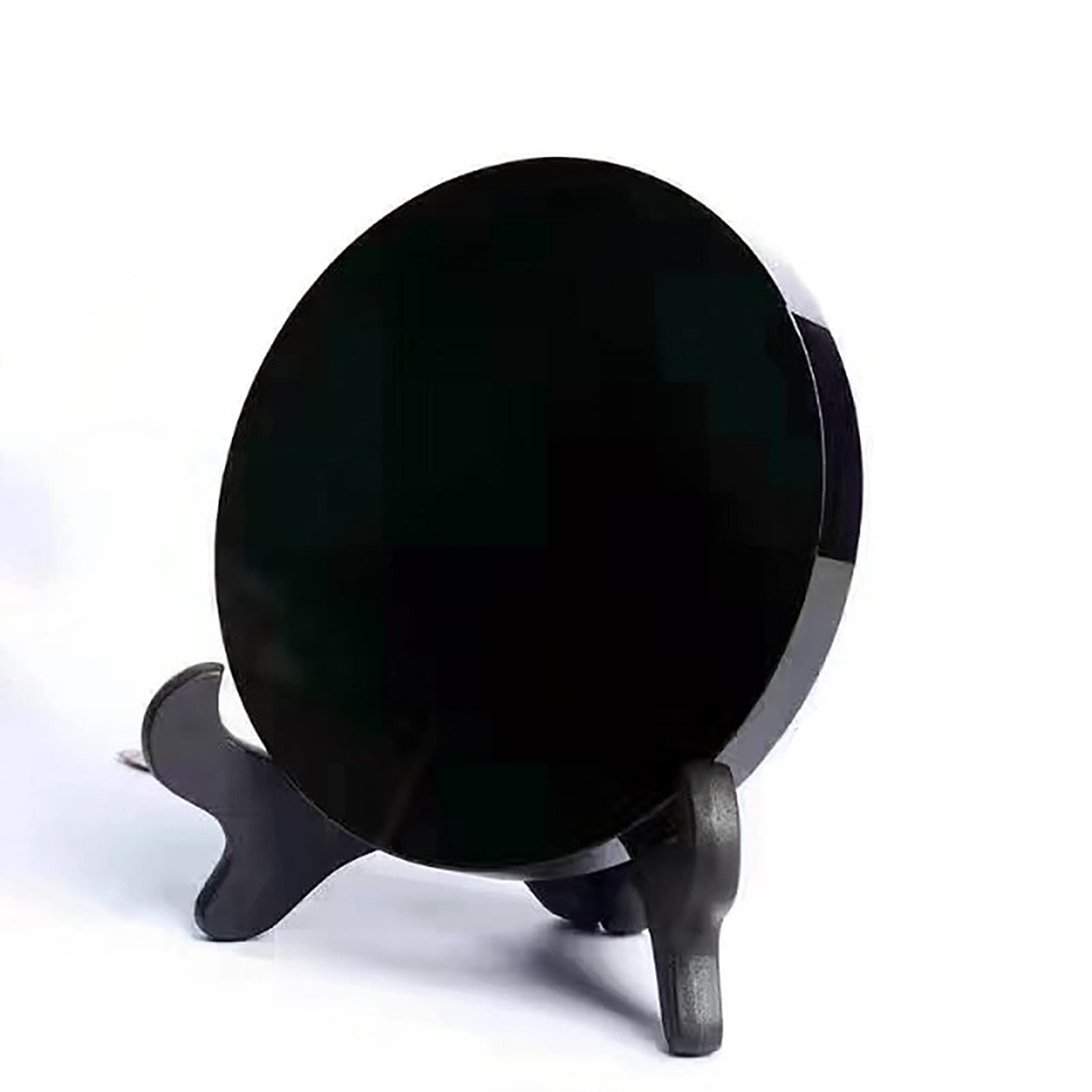 Miroir d'obsidienne noire de 12cm pour divination et feng shui