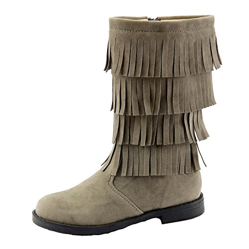 The Doll Maker Tall Fringe Flat Suede Boot3