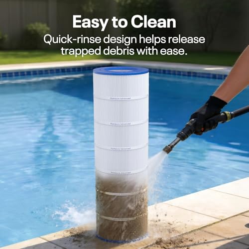 POOLPURE CC150 Pool Filter Replaces Pentair CC150, CCRP150, PAP150, Ultral-C4, PP-C4, PP-C4-M, Unicel C-9415, R173216, 59054300, Filbur FC-0687, 160317, 160355, 160352, L x OD: 31 1/8" x10 1/16" by POOLPURE - Used condition - Image 7