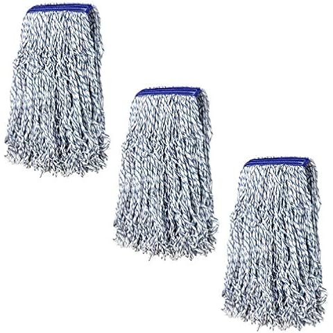 KLEEN Handler Cut End Finish Mop | 1.25" Universal Headband Maximum Absorption Finishing Mop, Pack of 3 Cover